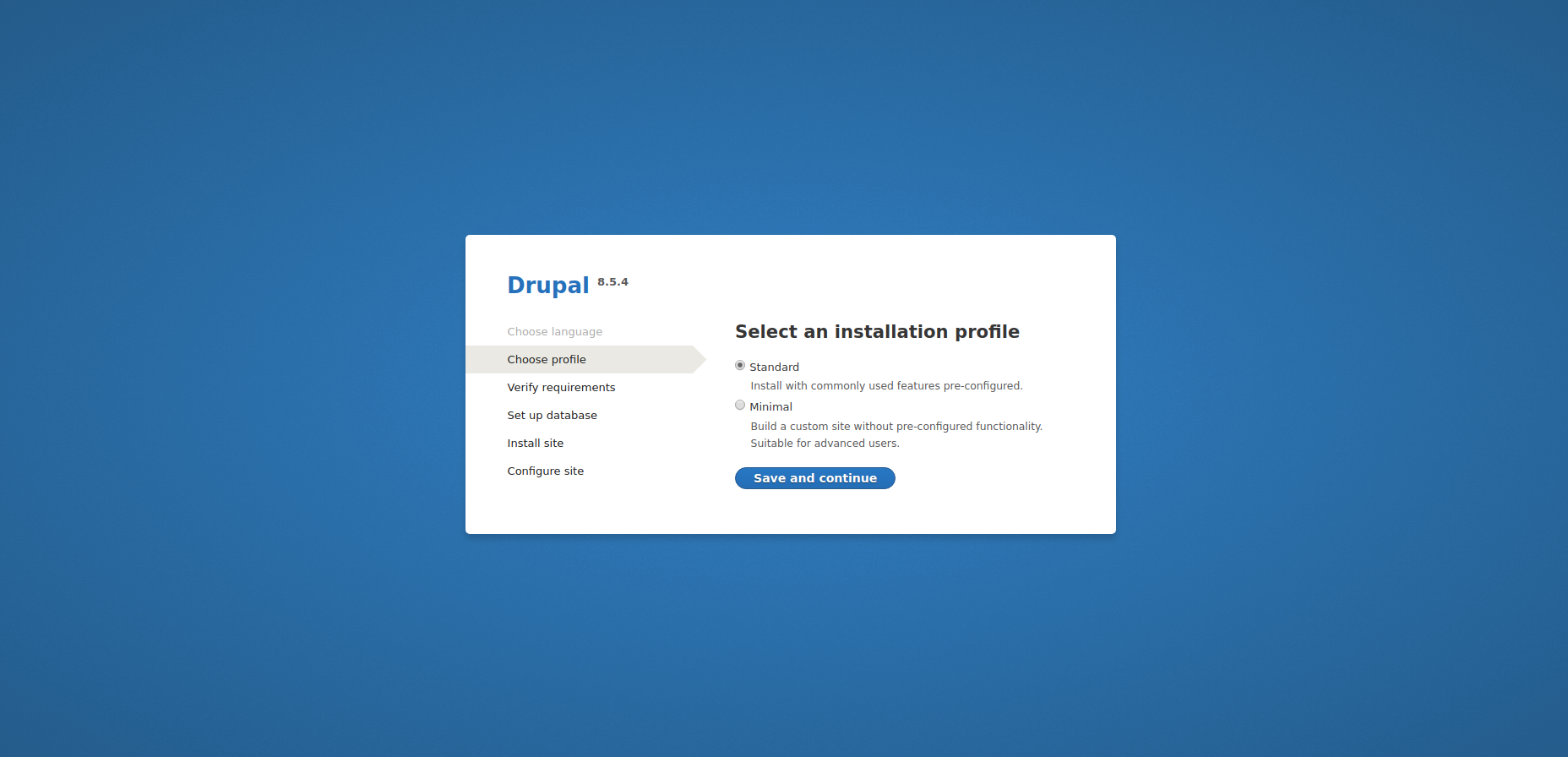 Cài đặt drupal 8 thủ công bước 2
